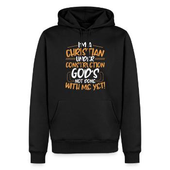 Ich Bin Ein Christ Im Aufbau Glaube Jesus Christus - Männer Premium Bio Hoodie - Schwarz - Vorne - Nico (187cm)