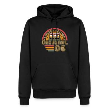 2006 Vintage Original 2006 Cadeau D'anniversaire - Sweat à capuche Premium bio Homme - noir - Devant - Nico (187cm)