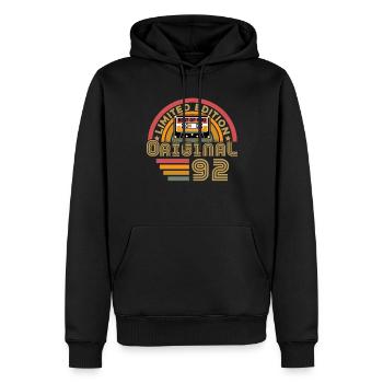 1992 Vintage Original 1992 Geburtstagsgeschenk - Männer Premium Bio Hoodie - Schwarz - Vorne - Nico (187cm)