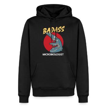 Microbiologiste Microbiologie Microbiologie Staph Biologie - Sweat à capuche Premium bio Homme - noir - Devant - Nico (187cm)