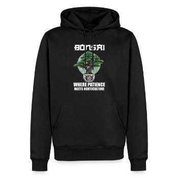 Bonsaï Japon Silhouette Jardinier Jardinier Amoureux du Jardinage - Sweat à capuche Premium bio Homme - noir - Devant - Nico (187cm)