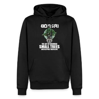 Bonsaï Japon Silhouette Jardinier Jardinier Amoureux du Jardinage - Sweat à capuche Premium bio Homme - noir - Devant - Nico (187cm)
