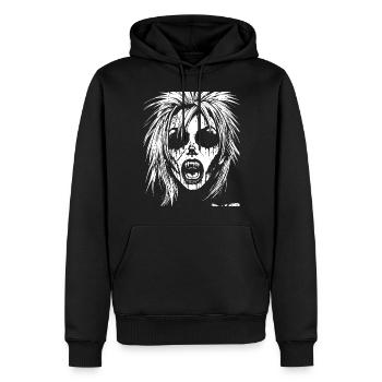 Punkrock Fan Skull mit Mohawk Crazy Antisocial P - Männer Premium Bio Hoodie - Schwarz - Vorne - Nico (187cm)