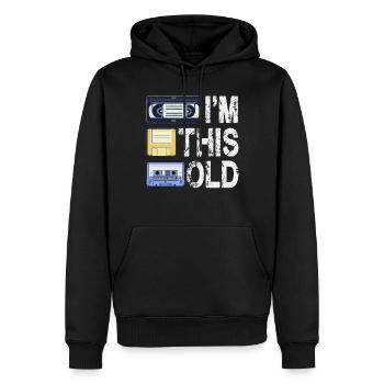Je suis si vieux - Sweat à capuche Premium bio Homme - noir - Devant - Nico (187cm)