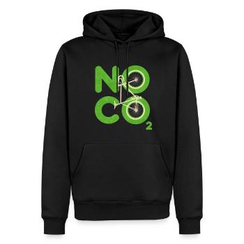 Kein CO2 - Männer Premium Bio Hoodie - Schwarz - Vorne - Nico (187cm)