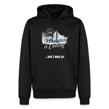 Hiking Mountain appelle Hike Vintage - Sweat à capuche Premium bio Homme - noir - Devant - Nico (187cm)