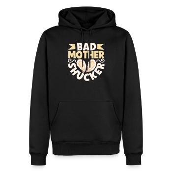 Amateur d’huîtres Drôle d’huître - Sweat à capuche Premium bio Homme - noir - Devant - Nico (187cm)