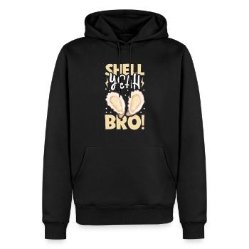 Amateur d’huîtres Drôle d’huître - Sweat à capuche Premium bio Homme - noir - Devant - Nico (187cm)