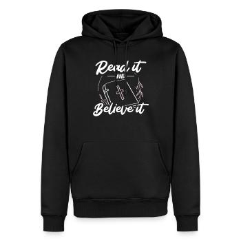 Lies Es Und Glaube Es Christliche Bibel Glaube - Männer Premium Bio Hoodie - Schwarz - Vorne - Nico (187cm)