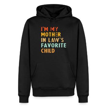 Je suis l'enfant préféré de ma belle-mère - Sweat à capuche Premium bio Homme - noir - Devant - Nico (187cm)