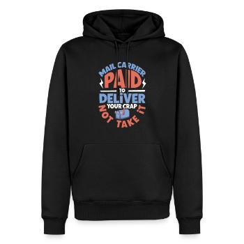Commis des postes Postlady Postman Post Office - Sweat à capuche Premium bio Homme - noir - Devant - Nico (187cm)