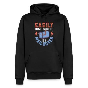 Commis des postes Postlady Postman Post Office - Sweat à capuche Premium bio Homme - noir - Devant - Nico (187cm)