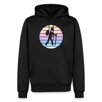 Wandern Hiking Geschenk Sprüche - Männer Premium Bio Hoodie - Schwarz - Vorne - Nico (187cm)