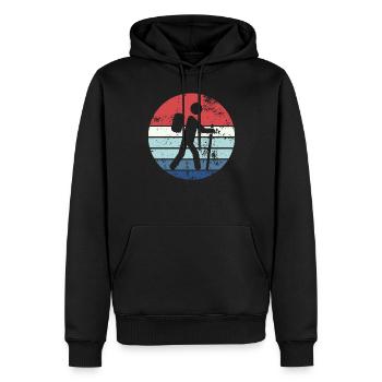 Wandern Hiking Geschenk Sprüche - Männer Premium Bio Hoodie - Schwarz - Vorne - Nico (187cm)