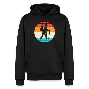 Wandern Hiking Geschenk Sprüche - Männer Premium Bio Hoodie - Schwarz - Vorne - Nico (187cm)