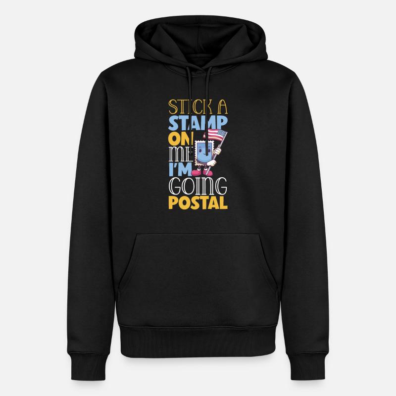 postier courrier dame postier courrier - Sweat à capuche Premium bio Homme - noir