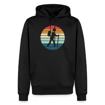 Wandern Hiking Geschenk Sprüche - Männer Premium Bio Hoodie - Schwarz - Vorne - Nico (187cm)