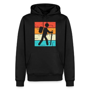 Wandern Hiking Geschenk Sprüche - Männer Premium Bio Hoodie - Schwarz - Vorne - Nico (187cm)