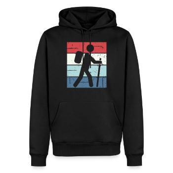 Wandern Hiking Geschenk Sprüche - Männer Premium Bio Hoodie - Schwarz - Vorne - Nico (187cm)
