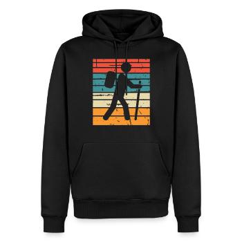 Wandern Hiking Geschenk Sprüche - Männer Premium Bio Hoodie - Schwarz - Vorne - Nico (187cm)