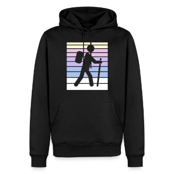 Wandern Hiking Geschenk Sprüche - Männer Premium Bio Hoodie - Schwarz - Vorne - Nico (187cm)