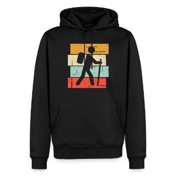 Wandern Hiking Geschenk Sprüche - Männer Premium Bio Hoodie - Schwarz - Vorne - Nico (187cm)