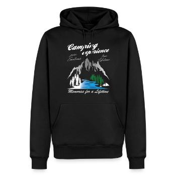 Camping Experience Camper Vintage - Männer Premium Bio Hoodie - Schwarz - Vorne - Nico (187cm)