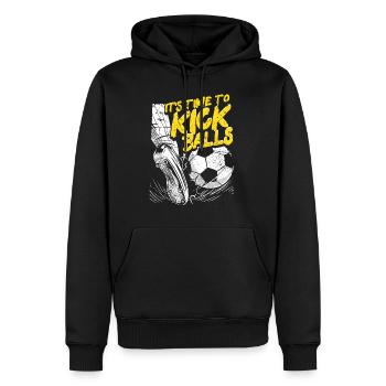 Es Ist Zeit, Bälle Zu Kicken Fußballspieler Sport - Männer Premium Bio Hoodie - Schwarz - Vorne - Nico (187cm)