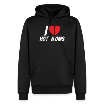 J’aime les mamans chaudes drôles d’épinette rouge coeur - Sweat à capuche Premium bio Homme - noir - Devant - Nico (187cm)