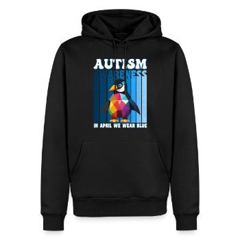Autism Awareness Pinguin - Männer Premium Bio Hoodie - Schwarz - Vorne - Nico (187cm)