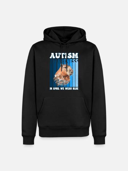 Capybara Autism Awareness - Men’s Premium Organic Hoodie - black