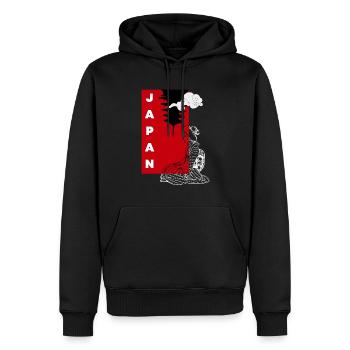 Japon Temple Japonais Yoga Manga Méditation - Sweat à capuche Premium bio Homme - noir - Devant - Nico (187cm)