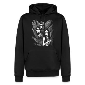 Fairycore Aesthetics Grunge Skeleton Fairy Goth G - Men’s Premium Organic Hoodie - black - Front - Nico (187cm)