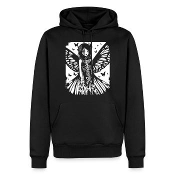 Fairycore Esthétique Squelette Fée Goth Gothique G - Sweat à capuche Premium bio Homme - noir - Devant - Nico (187cm)