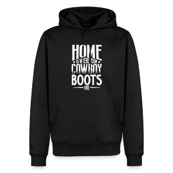 Cowboy Barn Bull Rider Rodeo Country Western - Männer Premium Bio Hoodie - Schwarz - Vorne - Nico (187cm)