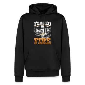 Forgeron Métallurgiste Bladesmith Métal - Sweat à capuche Premium bio Homme - noir - Devant - Nico (187cm)