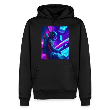 Immerse yourself in a futuristic water city - Men’s Premium Organic Hoodie - black - Front - Nico (187cm)
