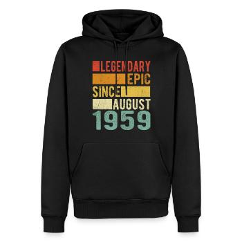 Birthday: August 1959 Legendary Epic - Men’s Premium Organic Hoodie - black - Front - Nico (187cm)