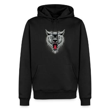 Loup loups amoureux loup design - Sweat à capuche Premium bio Homme - noir - Devant - Nico (187cm)