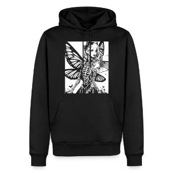 Fairycore Aesthetics Grunge Skeleton Fairy Goth G - Men’s Premium Organic Hoodie - black - Front - Nico (187cm)