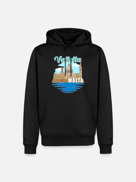 Valletta Malte Souvenir - Sweat à capuche Premium bio Homme - noir