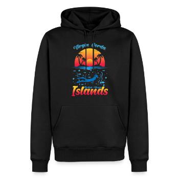 Vierge Souvenir des îles Vierges britanniques - Sweat à capuche Premium bio Homme - noir - Devant - Nico (187cm)