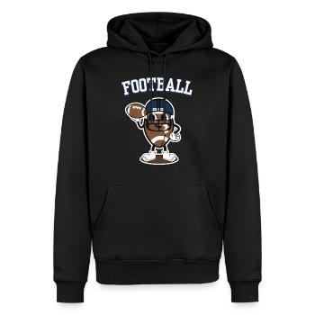 American Football Retro Logo Mascot - Men’s Premium Organic Hoodie - black - Front - Nico (187cm)