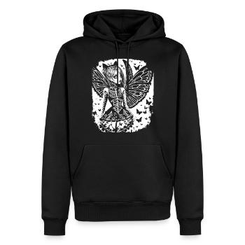 Fairycore Aesthetics Grunge Skeleton Fairy Goth G - Men’s Premium Organic Hoodie - black - Front - Nico (187cm)