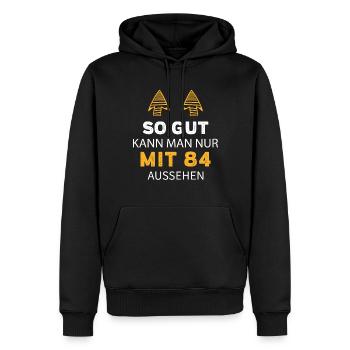 84 Geburtstag Geschenk Sprüche Lustig - Männer Premium Bio Hoodie - Schwarz - Vorne - Nico (187cm)