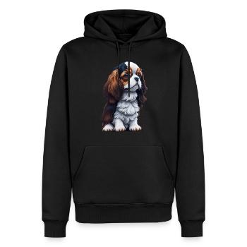 Cavalier King Charles Spaniel Chien Chiot - Sweat à capuche Premium bio Homme - noir - Devant - Nico (187cm)