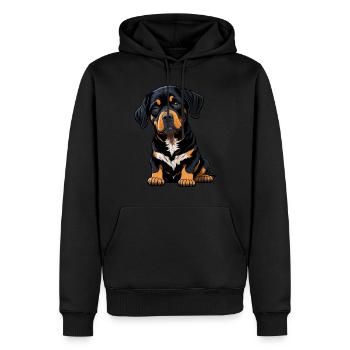 Rottweiler Hund Welpe - Männer Premium Bio Hoodie - Schwarz - Vorne - Nico (187cm)