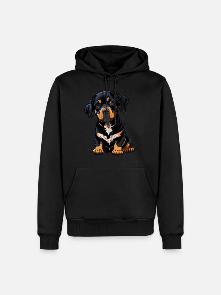 Rottweiler Chien Chiot - Sweat à capuche Premium bio Homme - noir