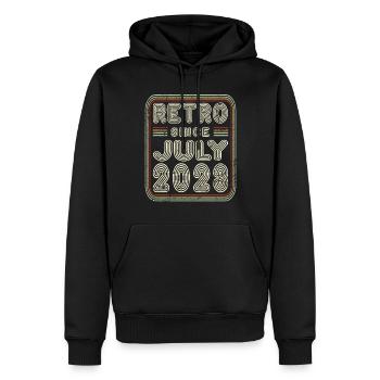 Geburtstag Juli 2023 Retro Geschenk - Männer Premium Bio Hoodie - Schwarz - Vorne - Nico (187cm)