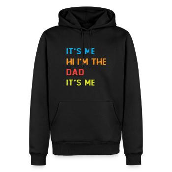 C'est moi, Bonjour je suis le Papa, C'est moi - Sweat à capuche Premium bio Homme - noir - Devant - Nico (187cm)